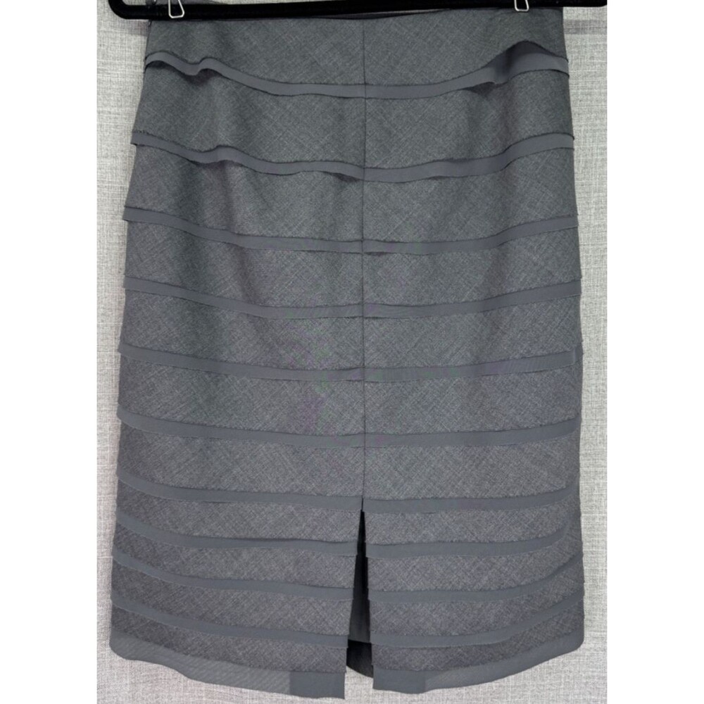 White House Black Market Wool Blend Tiered Pencil Skirt Women's Size 6 Gray - Picture 3 of 6